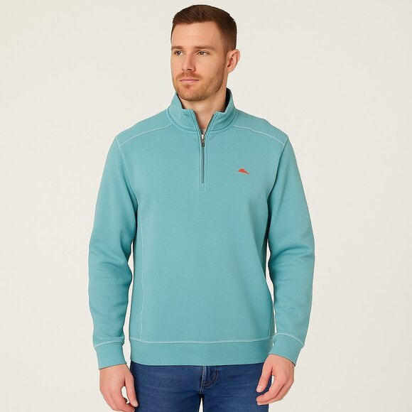 Tommy Bahama Other - Tommy Bahama Nassau T214575 Blue Half Zip Pullover Sweatshirt Mens Large